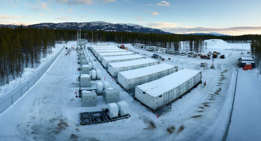 The Whitehorse grid-connected battery facility seen from above.