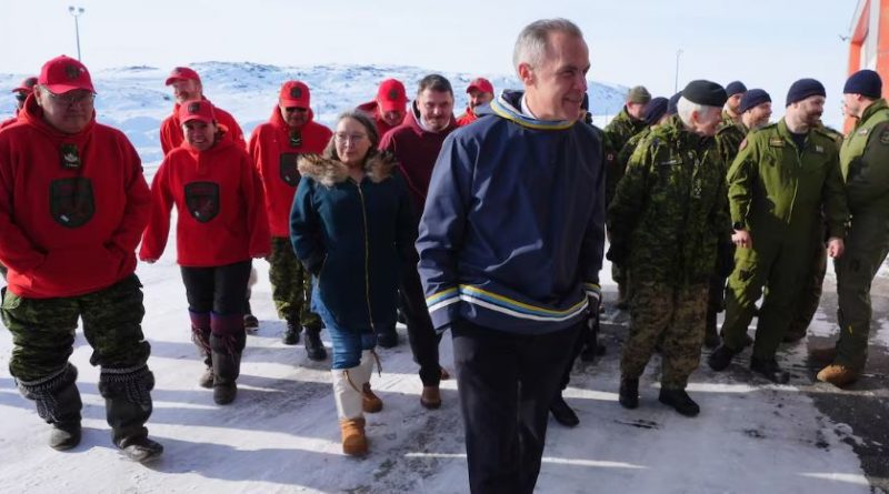 Men walking in Arctic