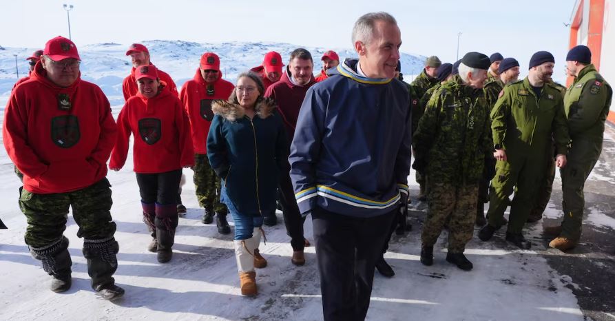 Men walking in Arctic