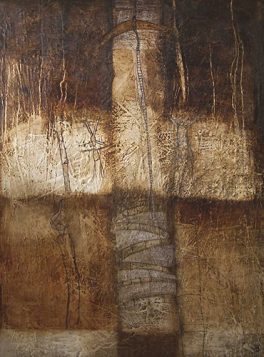 Zhana, 2006, 51 cm x 122 cm, huile et encaustique sur bois, oeuvre de Suzanne Bellefeuille
