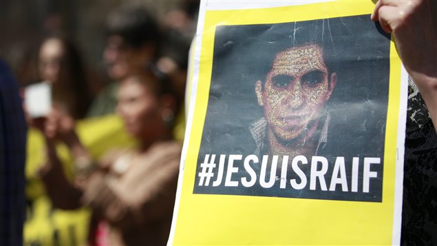 Manifestation en appui à Raif Badawi au Québec en mai dernier.