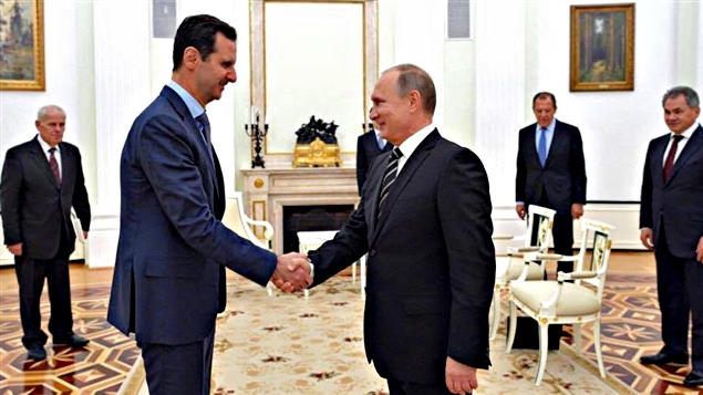 Le président Bachar al-Assad lors d’une rencontre avec le président russe, Vladimir Poutine en décembre dernier.