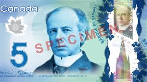 Spécimen, billet de 5$ canadien(Monnaie royale canadiene)