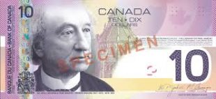 Spécimen, 10$ canadien (Monnaie royale du Canada)