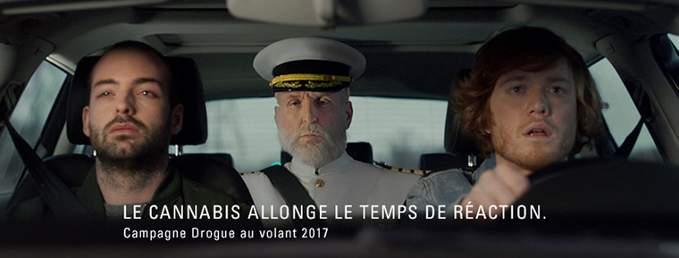 Les publicités récemment mises en ligne par la SAAQ mettent l'accent sur le délai de réaction plus long chez les conducteurs qui ont consommé du cannabis. Photo : Société de l'assurance automobile du Québec (SAAQ)