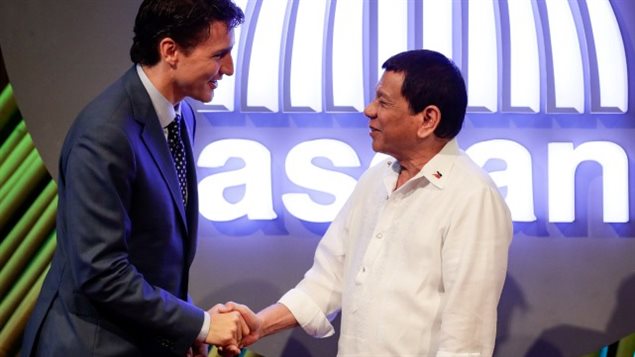 Justin Trudeau et Rodrigo DutertePHOTO MARK R. CRISTINO, REUTERS