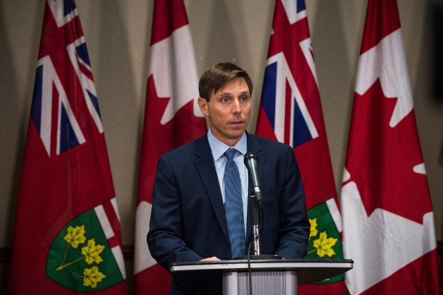Patrick Brown a convoqué une conférence de presse en fin de soirée mercredi pour faire une courte déclaration, et puis a quitté le parlement sans répondre aux questions. PHOTO PC