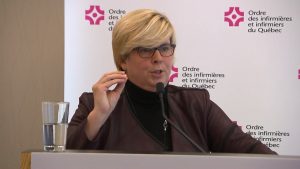 La présidente de l'Ordre des infirmières, Lucie Tremblay - Photo: Radio-Canada