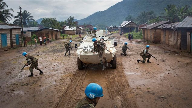 Des casques bleus déployés en République démocratique du Congo. Photo Credit: UN Photo/Sylvain Liechti