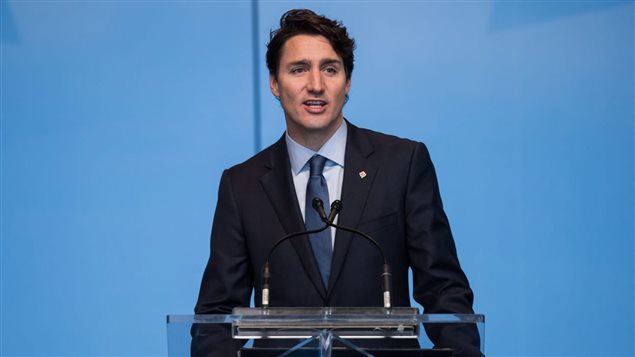 Le premier ministre Justin Trudeau lors de son annonce au sommet de Vancouver © La Presse canadienne/DARRYL DYCK