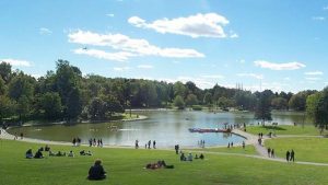 Le lac aux Castors dans le parc du Mont-Royal Photo : Radio-Canada/Martin Thibault