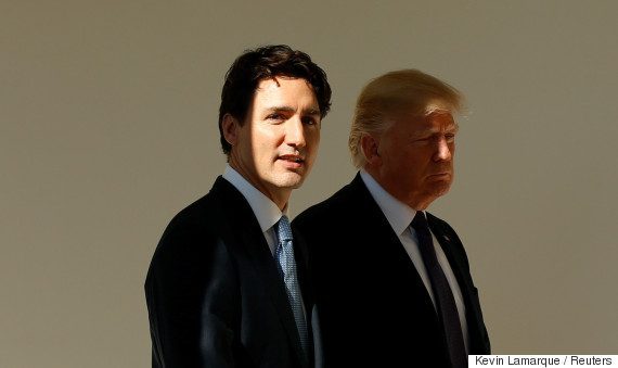 Le président américain Donald Trump et le premier ministre Justin Trudeau lors de leur rencontre de lundi, à Washington. (Photo: Kevin Lamarque/Reuters)