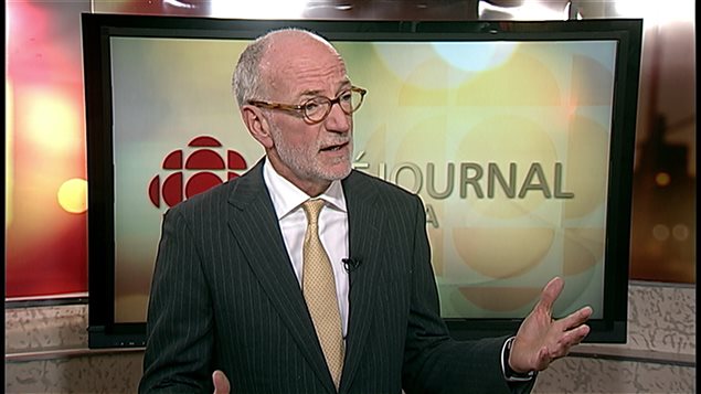 Le président-directeur général de CBC/Radio-Canada, Hubert Lacroix, en entrevue à Winnipeg au Manitoba lundi 28 septembre 2015. Photo Credit: ICI Radio-Canada