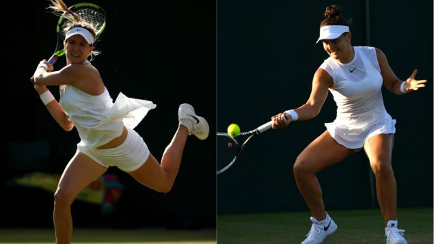 Les Canadiennes Eugenie Bouchard et Bianca Andreescu à Wimbledon en 2018.