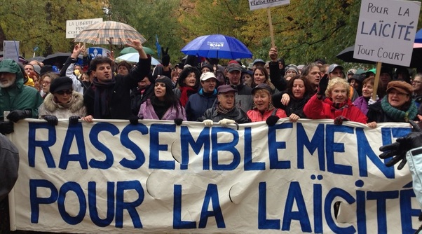 Manifestation pro-charte des valeurs québécoises - Radio Canada