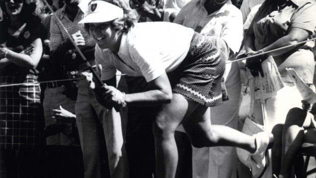 La golfeuse canadienne Sandra Post lors d'un tournoi de golf au Michigan en 1978.