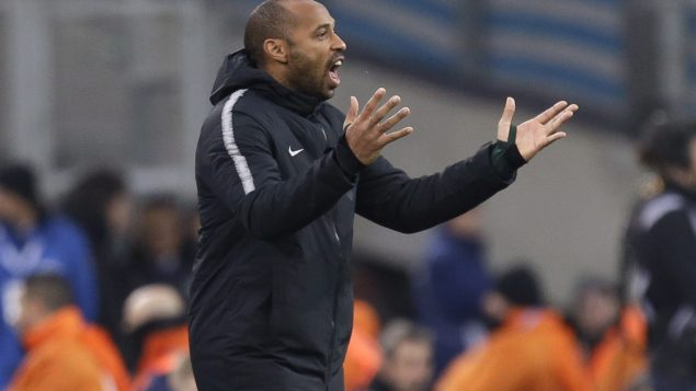 Thierry Henry a entraîné l'AS Monaco entre 2018/2019. Ici, lors d'un match contre L'Olympique de Marseille au Stade Velodrome (Marseille, France) le 13 janvier 2019 - AP Photo/Claude Paris