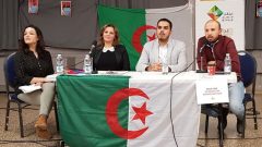 De gauche à droite : Kahina Aouamer, modératrice et les panélistes : Sabeha Hebib, Raouf Farrah et Amine Menadi - Photo : Ibtykar