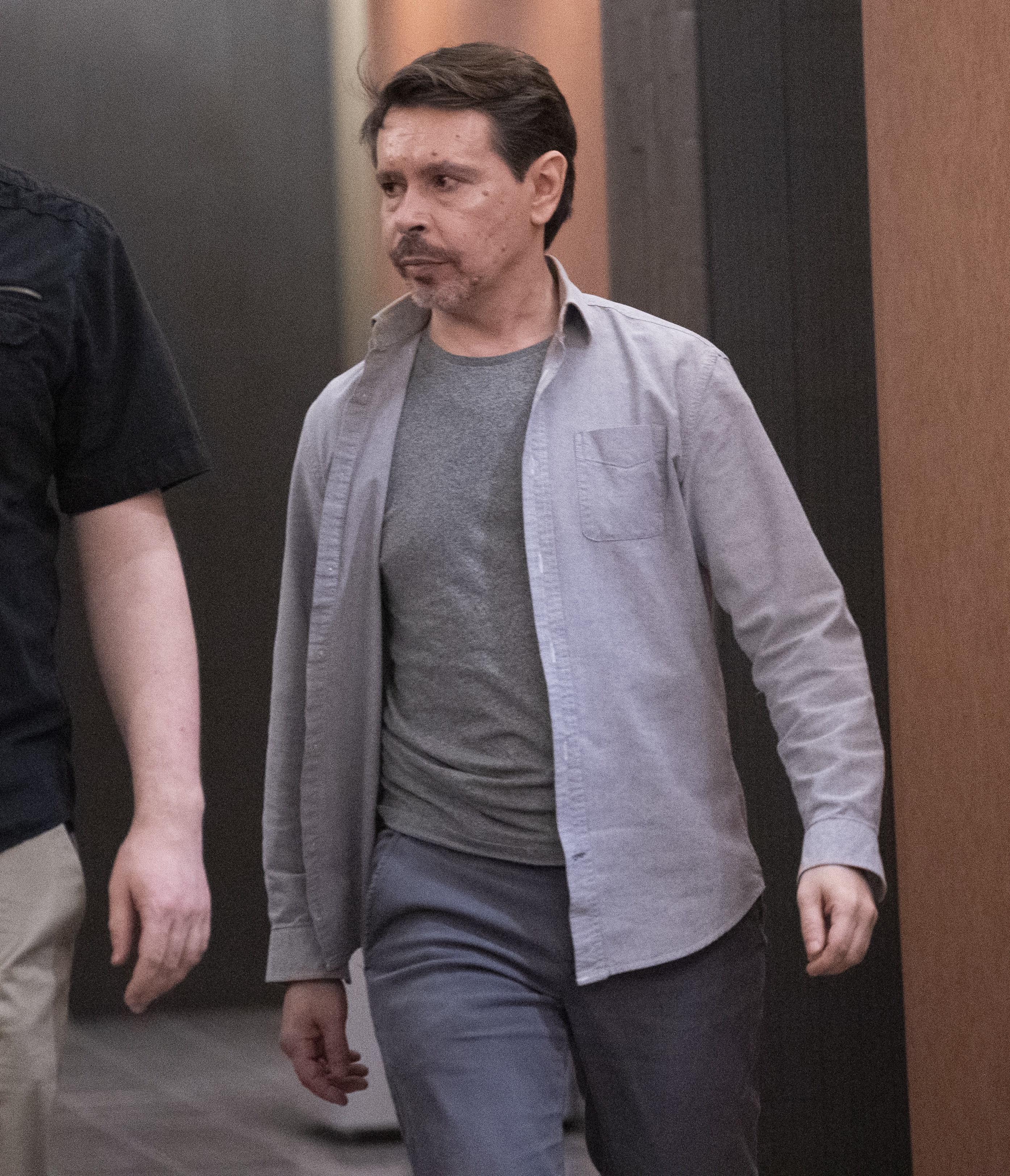 Donald Duguay, victime présumée d'Éric Salvail au Palais de justice de Montréal ce 17 février 2020 - La Presse Canadienne / Paul Chiasson