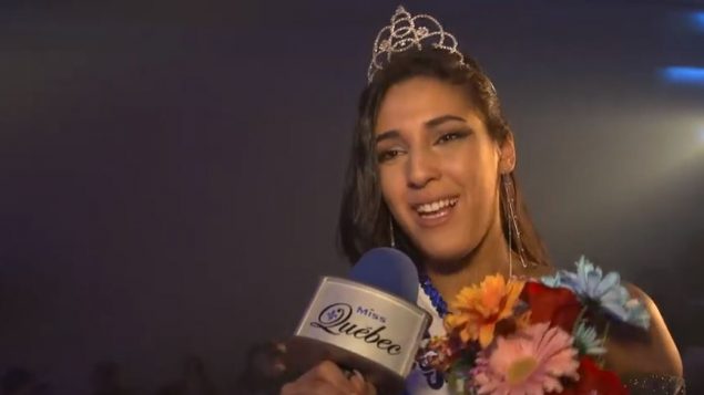 Nawel Ouchene lors de la soirée finale de Miss Québec en mars dernier - Photo/Youtube