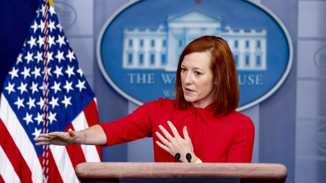 La porte-parole de la Maison-Blanche, Jen Psaki, ce jeudi 18 mars 2021 - Photo : AP Photo/Andrew Harnik