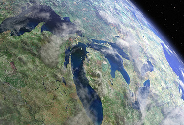 The Great Lakes seen from space. (Mark Alberts/Mongrel Media)