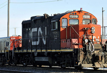 Un tren de mercancías de la compañía Canadien National (CN)  (Graham Hughes/Canadian Press) 