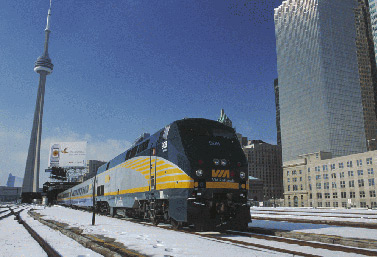 Un tren transcanadiense de la compañía Via Rail en la estación Union de Toronto. (Via Rail Canada) 