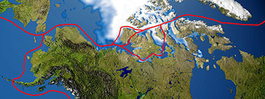 Le tracé du passage du Nord-Ouest (Wikipédia)