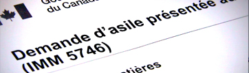 fragment de formulaire comportant les mots «demande d’asile présentée»