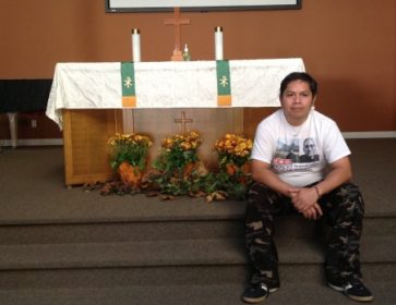 José Figueroa a cherché refuge à l'église luthérienne de Langley, en Colombie-Britannique. (Jeremy Allingham / Radio-Canada)