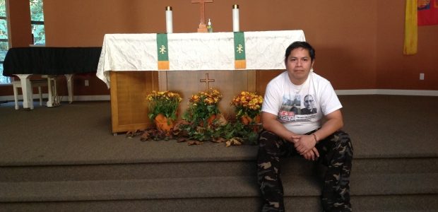 José Figueroa a cherché refuge à l'église luthérienne de Langley, en Colombie-Britannique. (Jeremy Allingham / Radio-Canada)