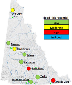 Ross River and Upper Liard are at a high risk of flooding today. (Yukon Department of Community Services)