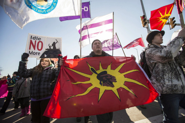 Manifestants du mouvement Idle No More. (Geoff Robins / The Canadian Press)