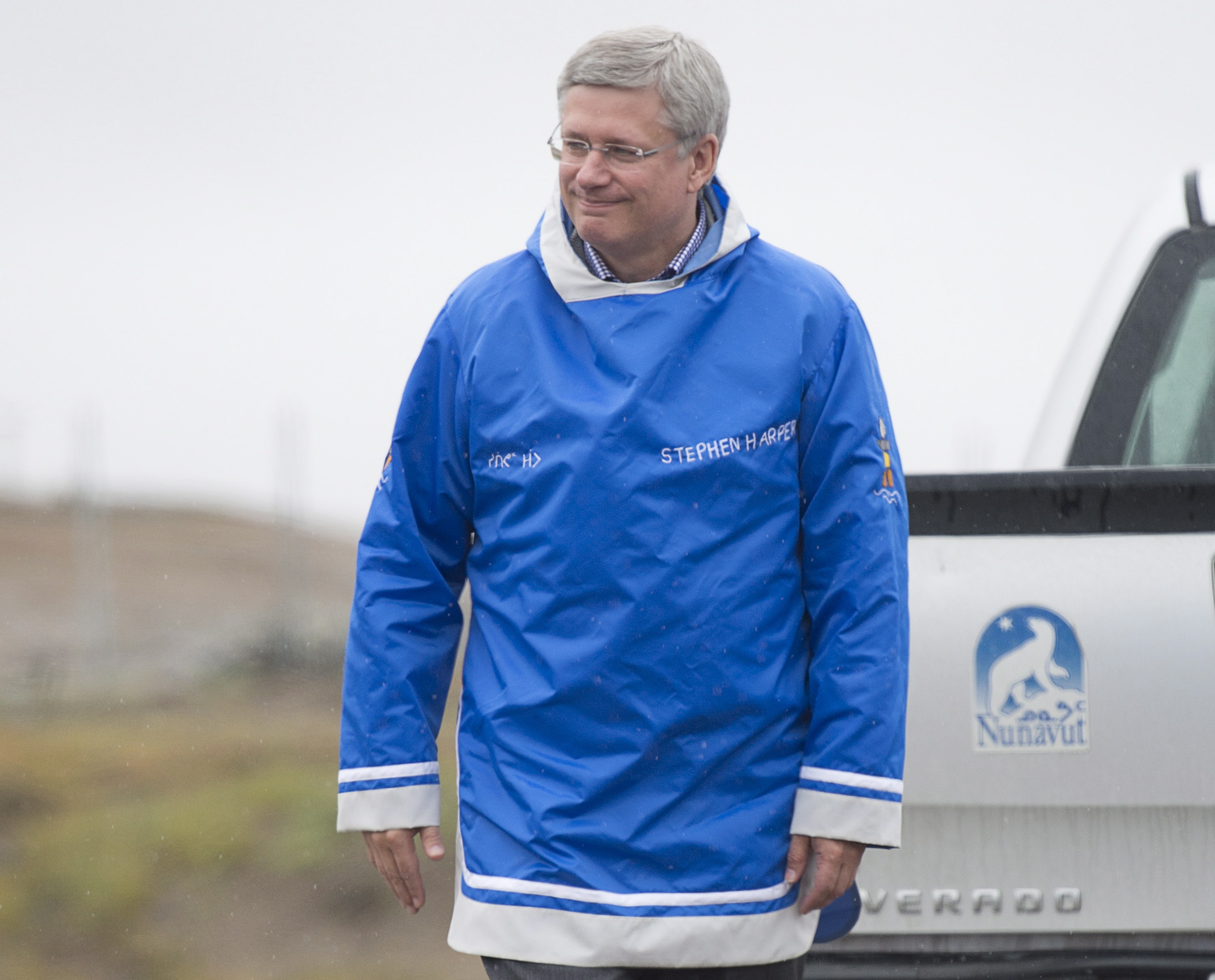 Stephen Harper  à Pond Inlet au Nunavut. (Adrian Wyld / La Presse Canadienne) 