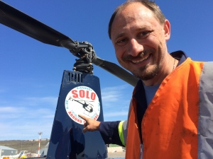 Russian pilot Sergey Ananov was attempting to fly around the world, after leaving Moscow in mid-June, but went missing on the weekend during the Iqaluit-to-Greenland portion. He was found on an ice floe in Davis Strait. (John Van Dusen/CBC News)