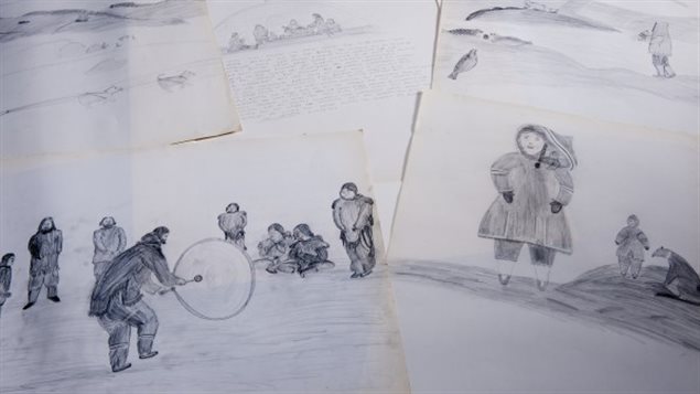 Dessin inuit faisant partie de la collection de Terrence Ryan (Crédit photo : Musée canadien de l’histoire)