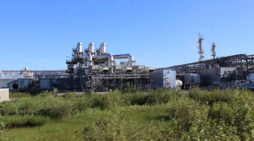 L'entrée de l'usine de L'Impériale à Norman Wells aux Territoires du Nord-Ouest.