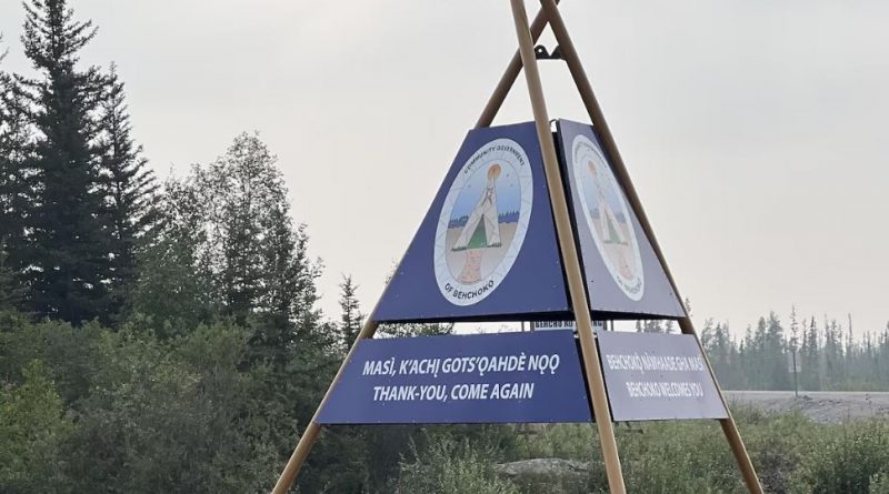 Une enseigne à l'entrée de Behchokǫ̀