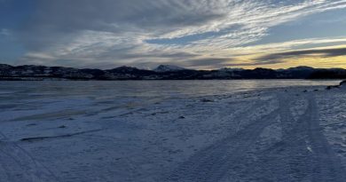 Le lac Laberge, au Yukon, le 27 janvier 2025.