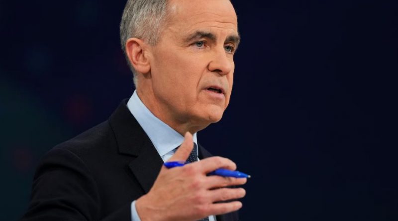 Mark Carney sur le plateau du débat en français.