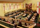 Vue d'ensemble de la salle où siègent les députés.