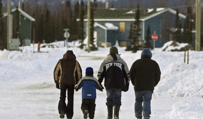La communauté de Natuashish est l'un des deux villages de la Nation innue du Labrador. Photo : La Presse canadienne / Andrew Vaughan