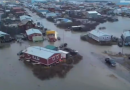 Une ville inondée.
