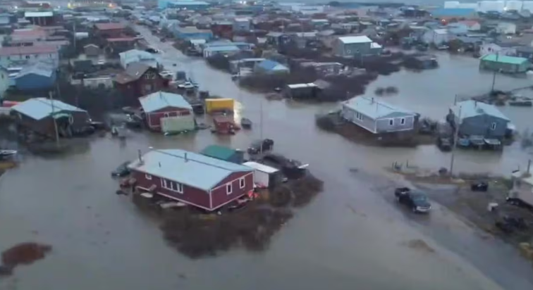 Une ville inondée.