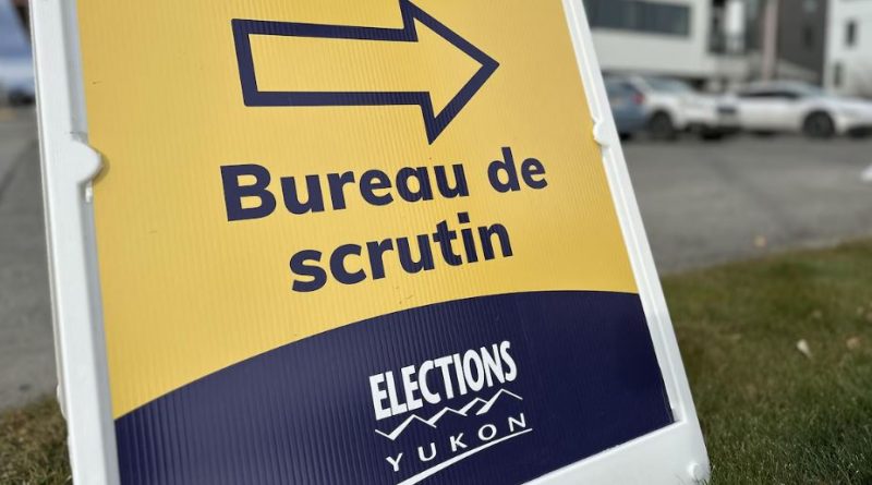 Une affiche indique où aller voter au Yukon.