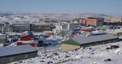 La ville et ses habitations colorées eneigée.