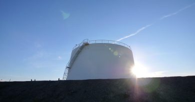 Un réservoir de diesel à Iqaluit, au Nunavut.