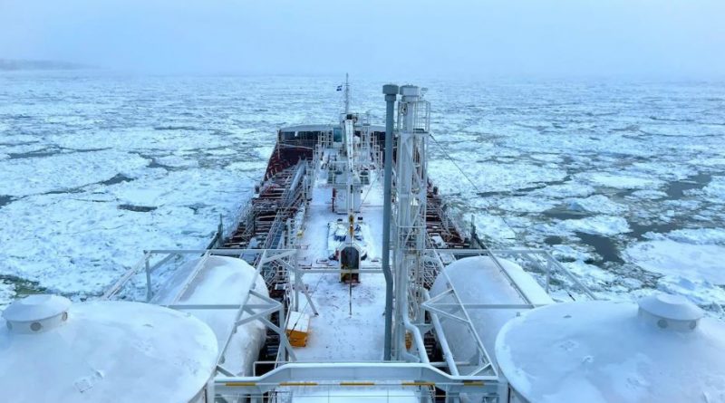 Un bateau navigue dans les eaux arctiques.