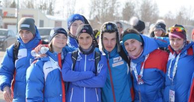 La délégation russe lors des Jeux d'hiver de l'Arctique de 2018